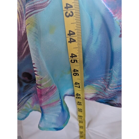 Deb Vtg 90s Y2K Dress Womens 24 Strapless Embellished High-lo Blue Peacock Maxi - Picture 15 of 16